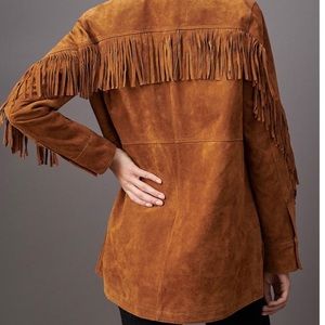 Pilcro Anthropologie Danae Fringed Suede Jacket S